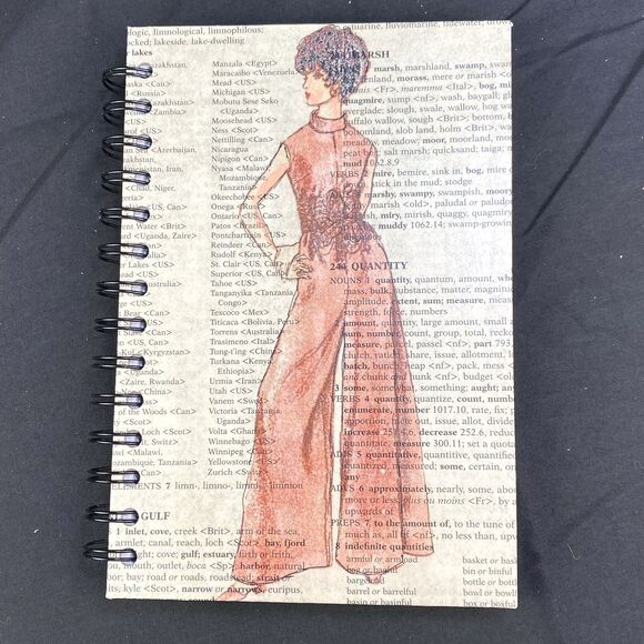 Journal Unique Women/Teens Fashion/Style Design Handmade Upcycle Spiral Notebook - Picture 1 of 6